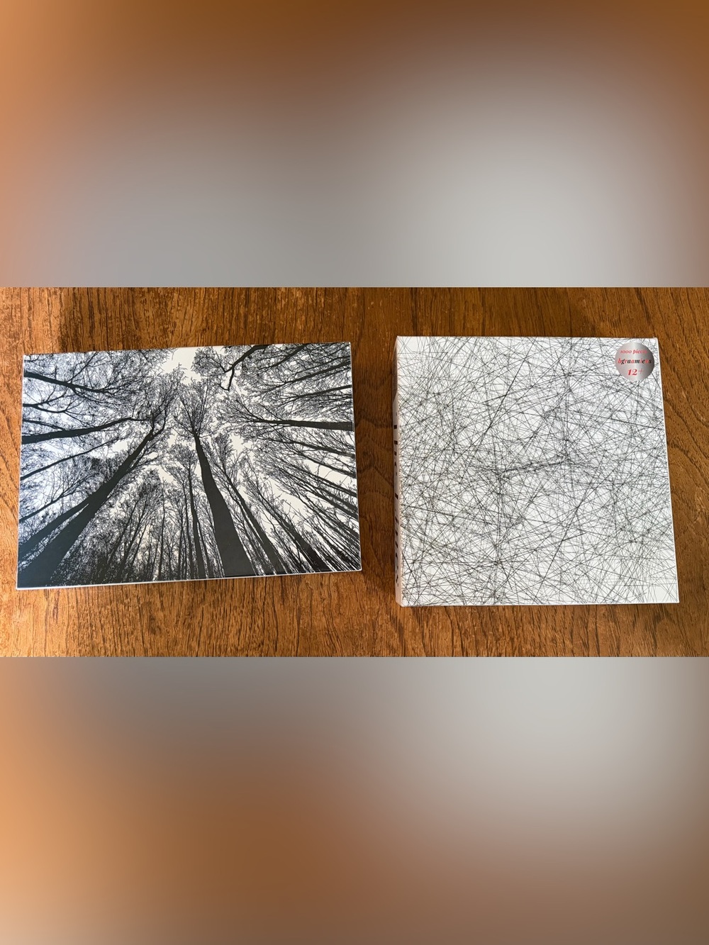 NWOT The Lines and Forest in Black & White 1000 piece jigsaw puzzles - Set of 2
